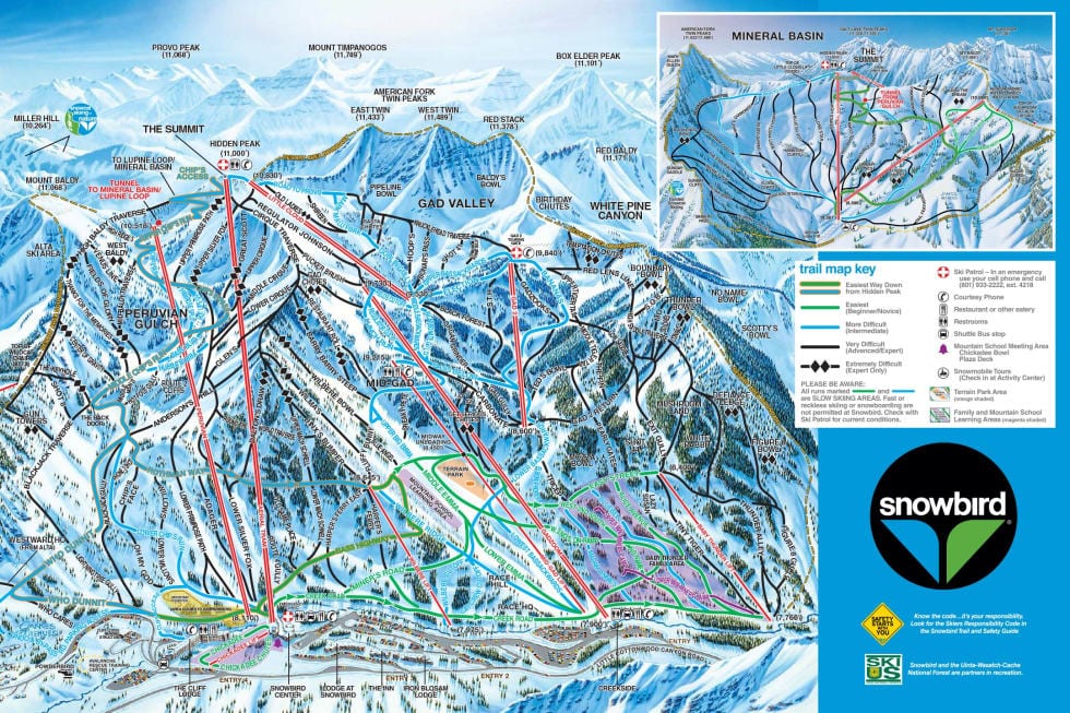 Snow Bird Map Salt Lake City Ski Trip