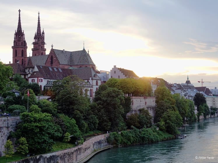 Basel Munster and Rhine River