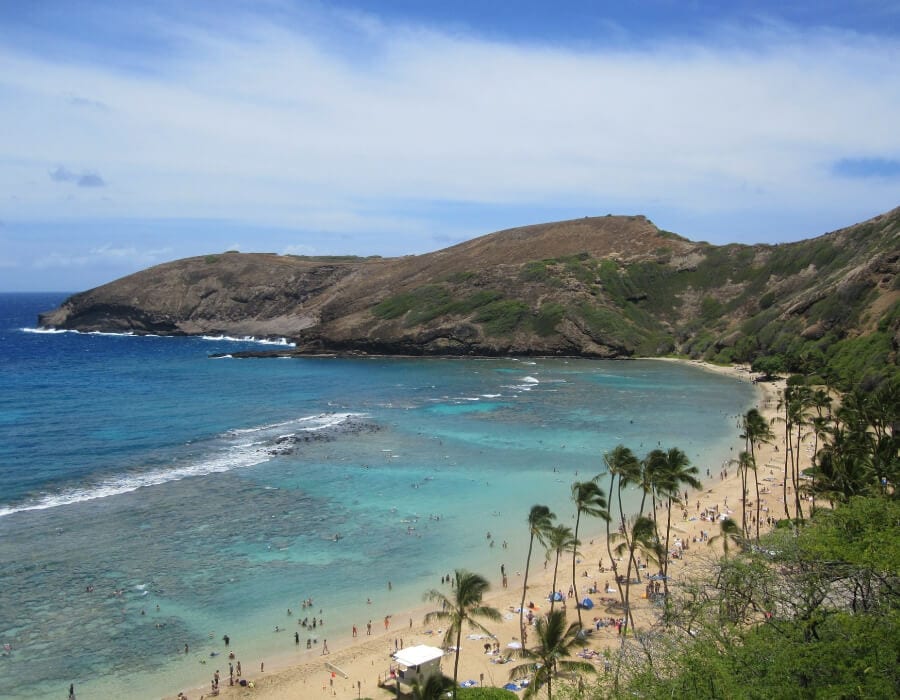 Hanuma Bay Beach in Oahu