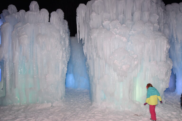 Ice Castle Midway Utah at night