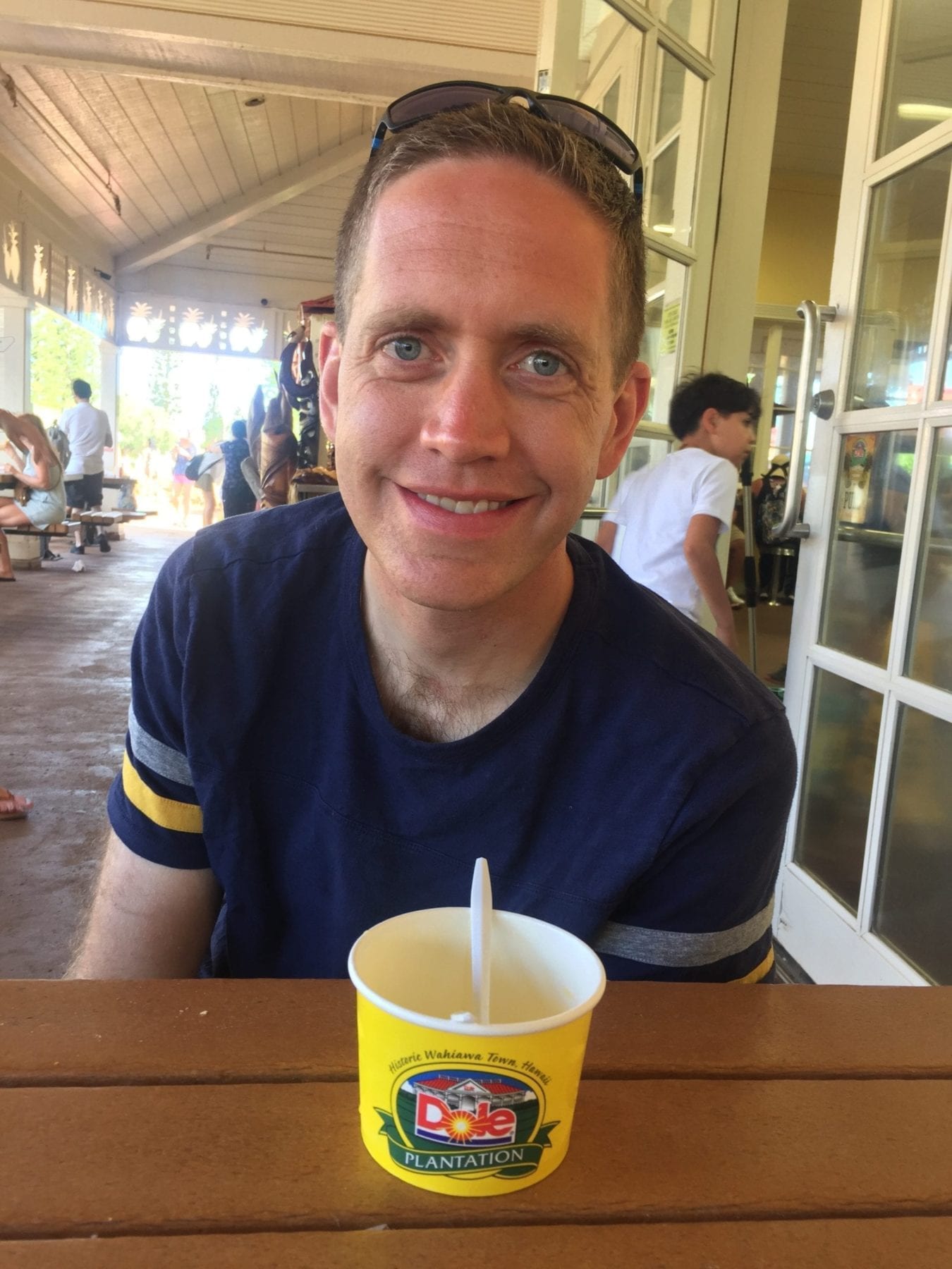 Eating a Dole Whip in Hawaii