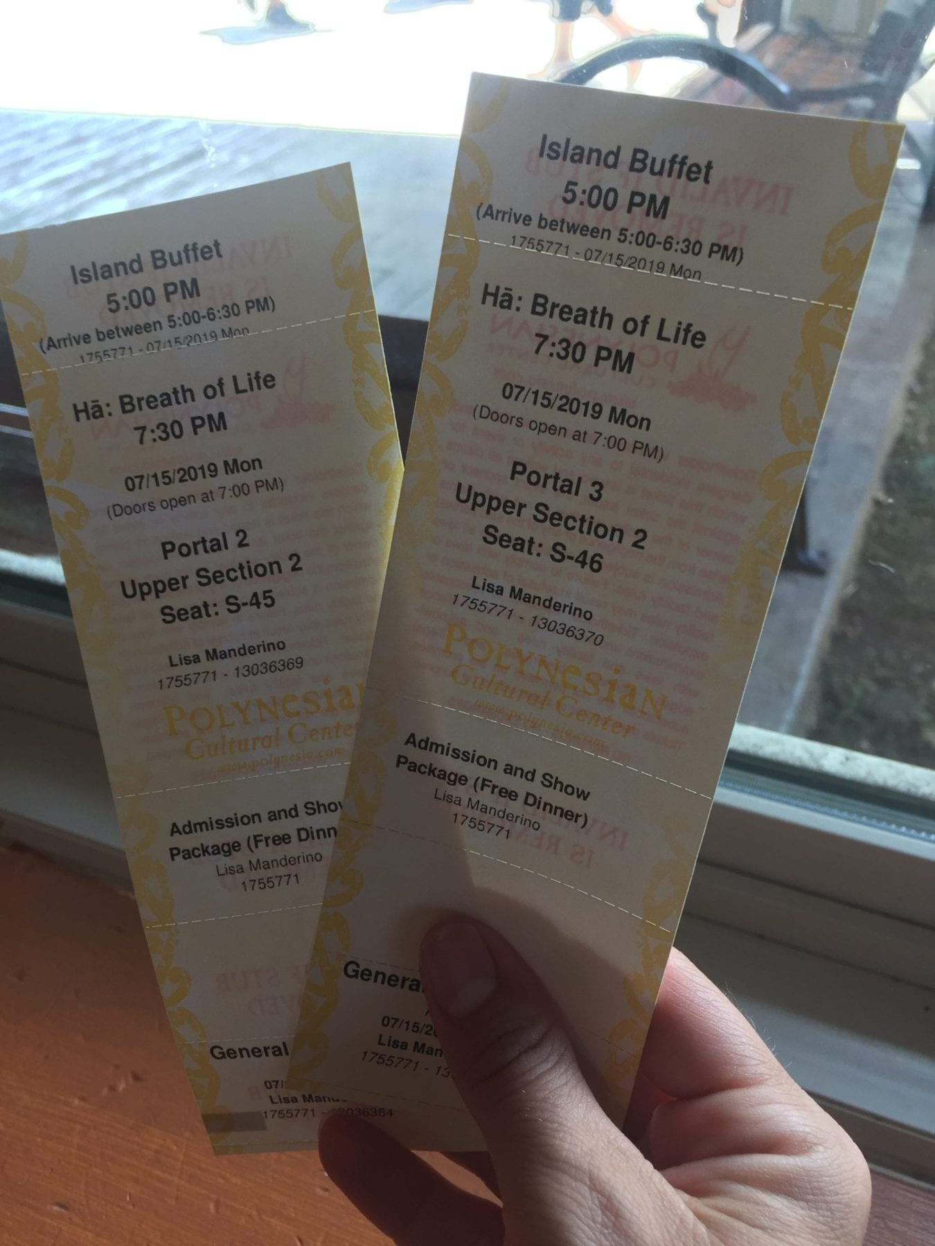 Tickets to the Polynesian Culture Center