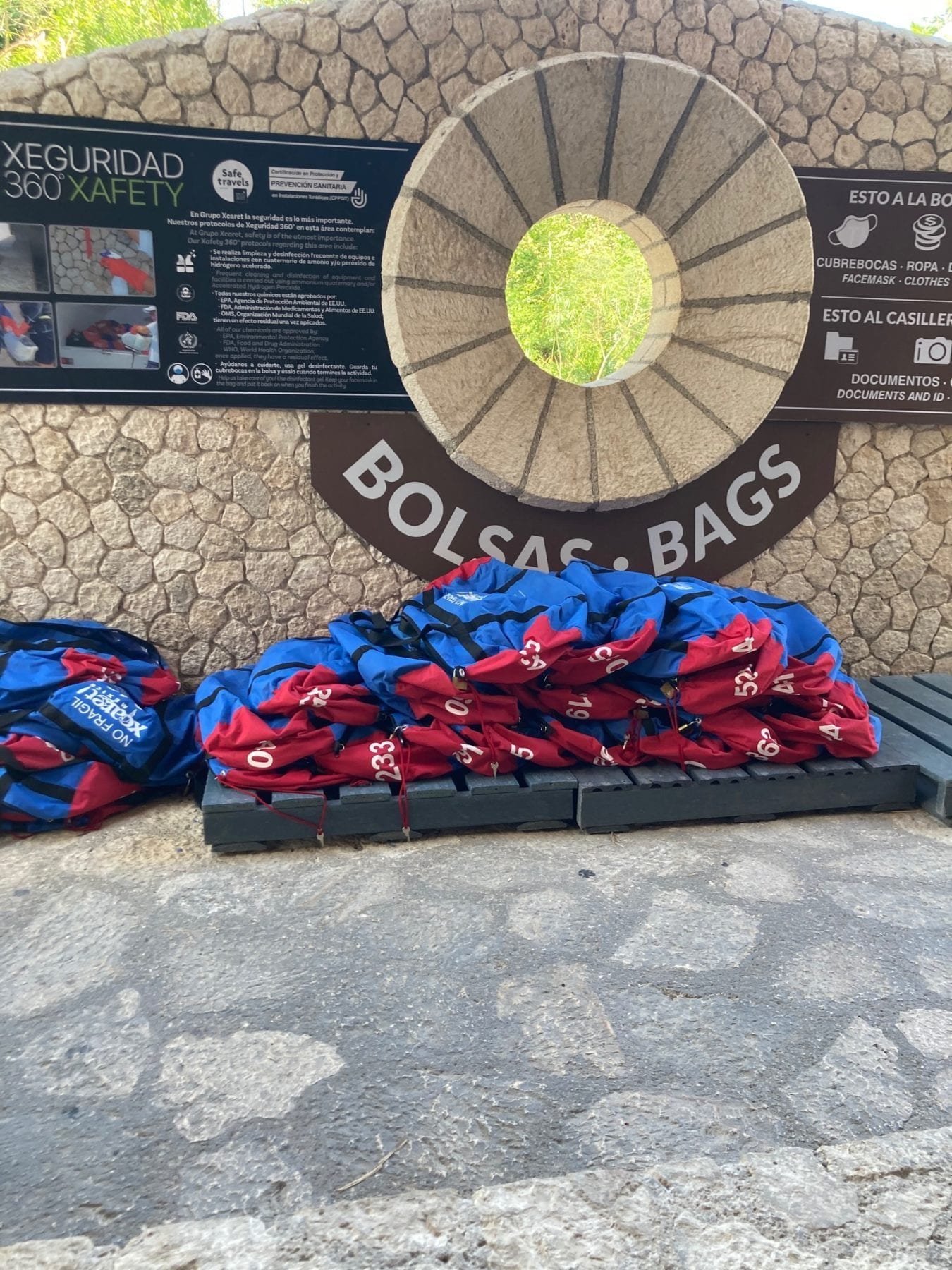 Bags at Xcaret