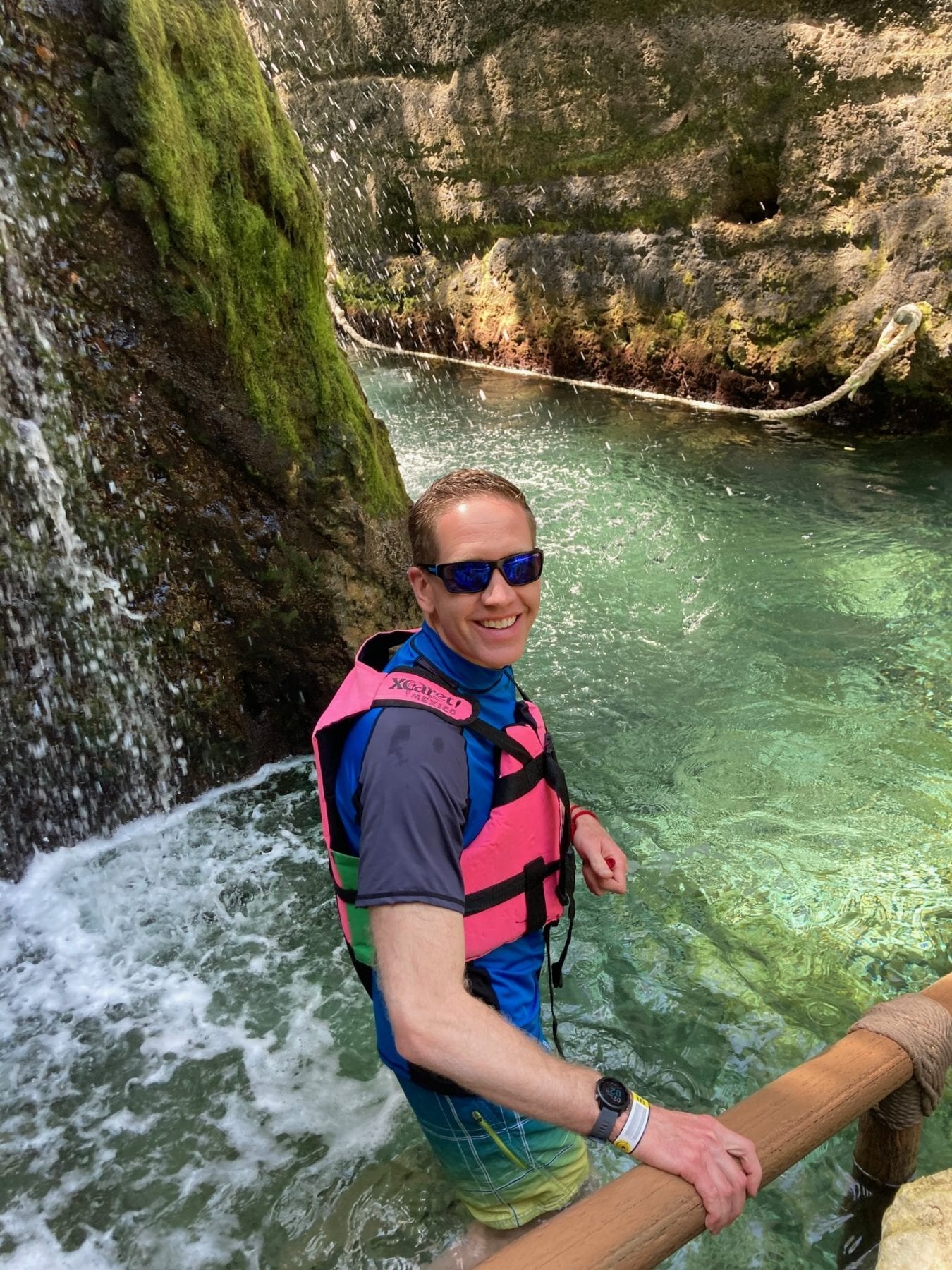 entering Underwater River at Xcaret