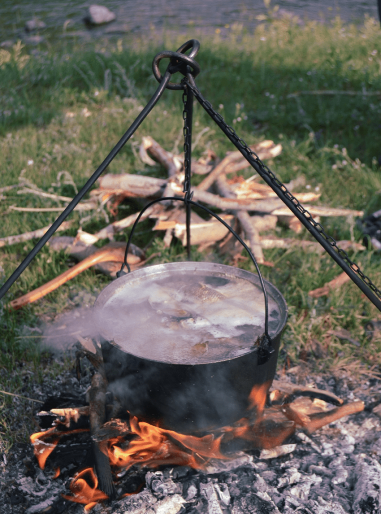 cooking at the campsite