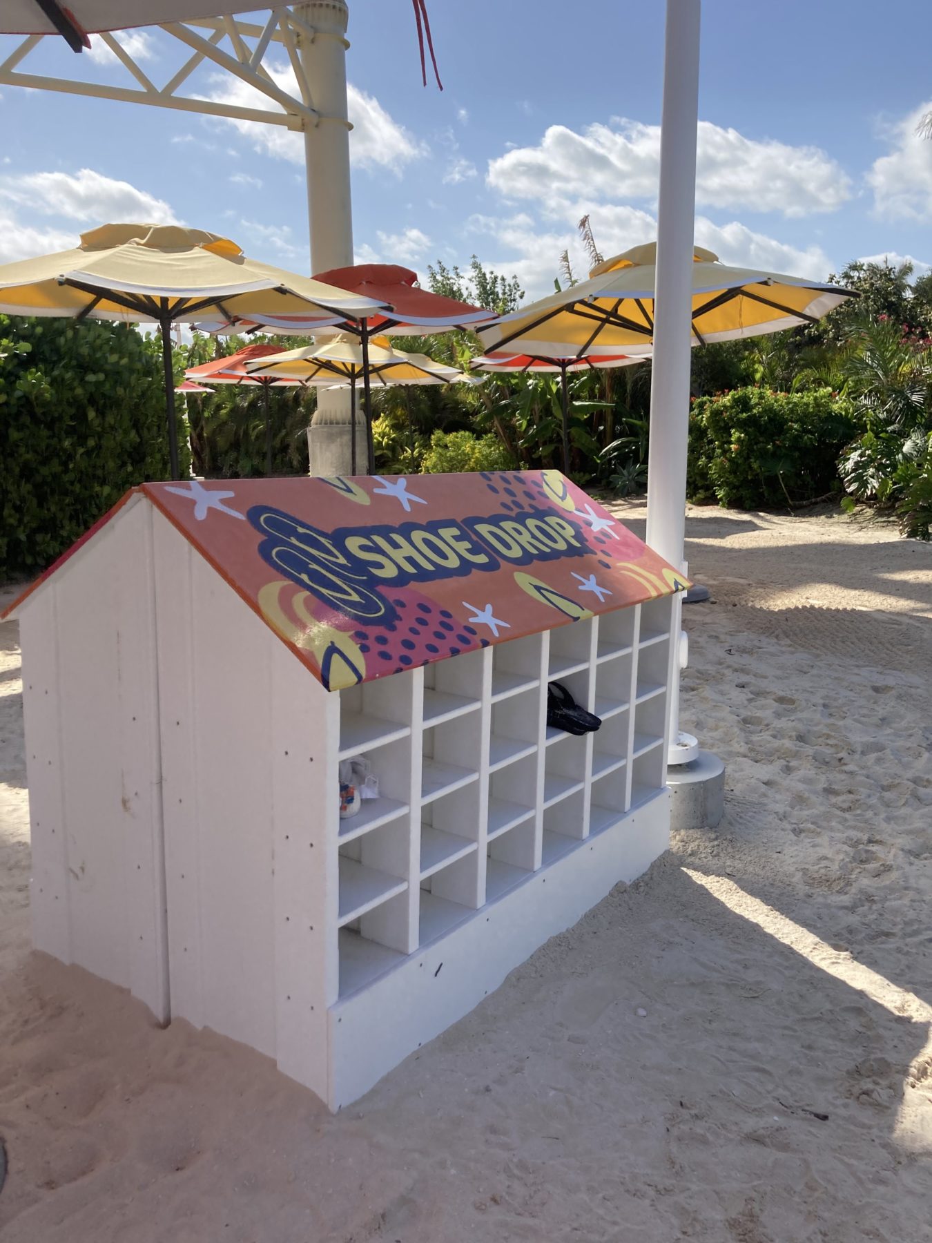 Shoe Bin at Coco Cay Thrill Water Park