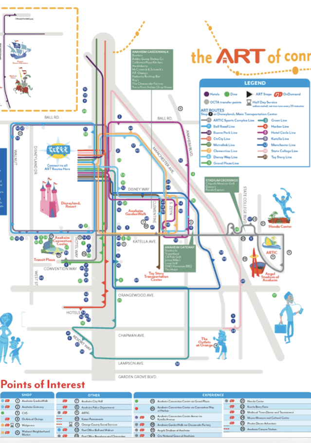 Map of ART Anaheim Bus Transit