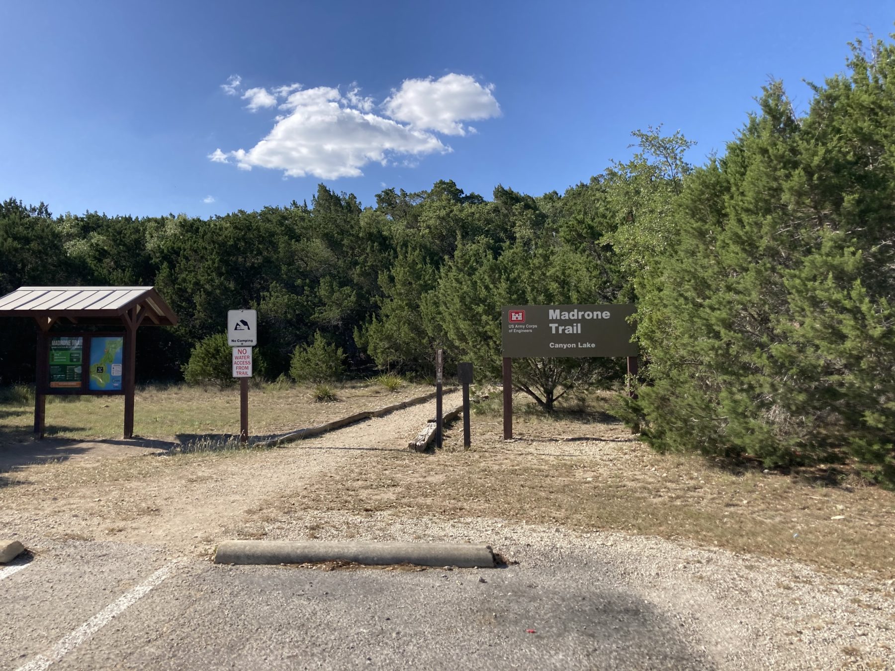 Hiking trails at Canyon Lake Texas