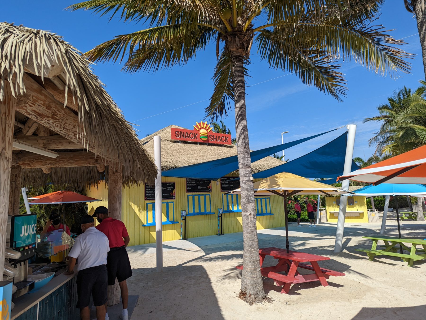 Eating at Cococay water Park