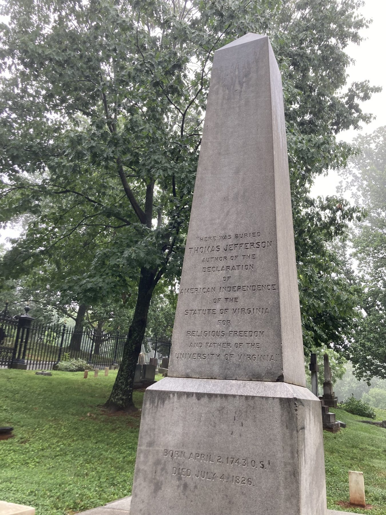 Visit Monticello Cemetary Thomas Jefferson's Grave