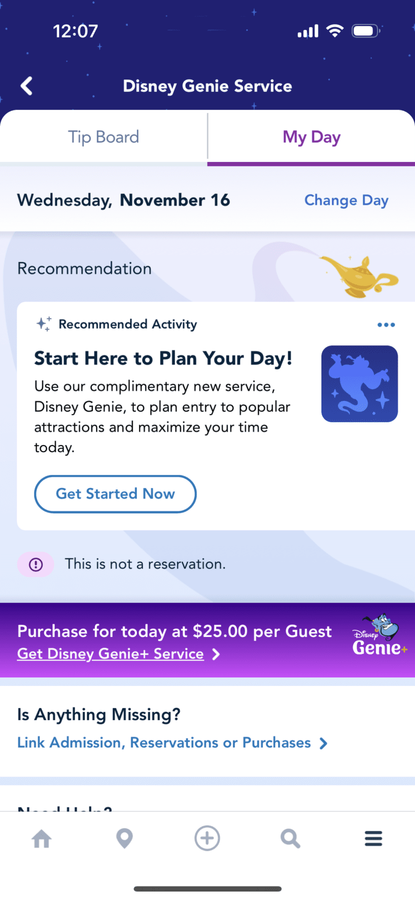 Disney Itinerary Genie+