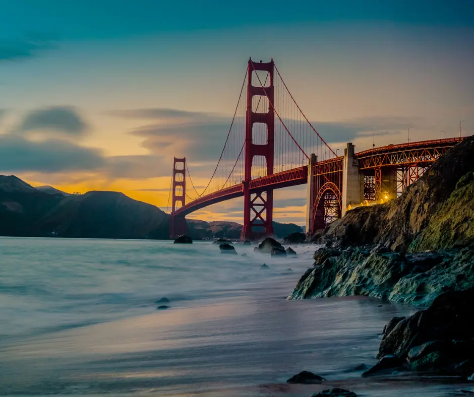 sunset sail to see the Golden Gate Bridge