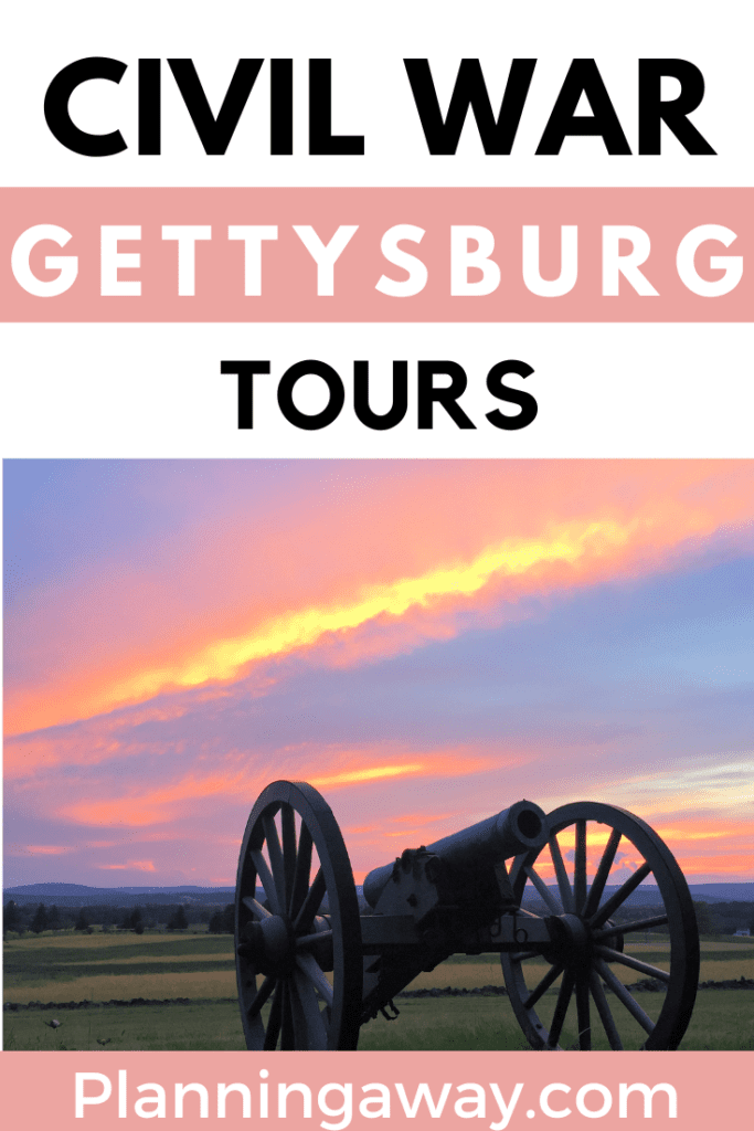 Gettysburg Battlefield Tours pin for Pinterest