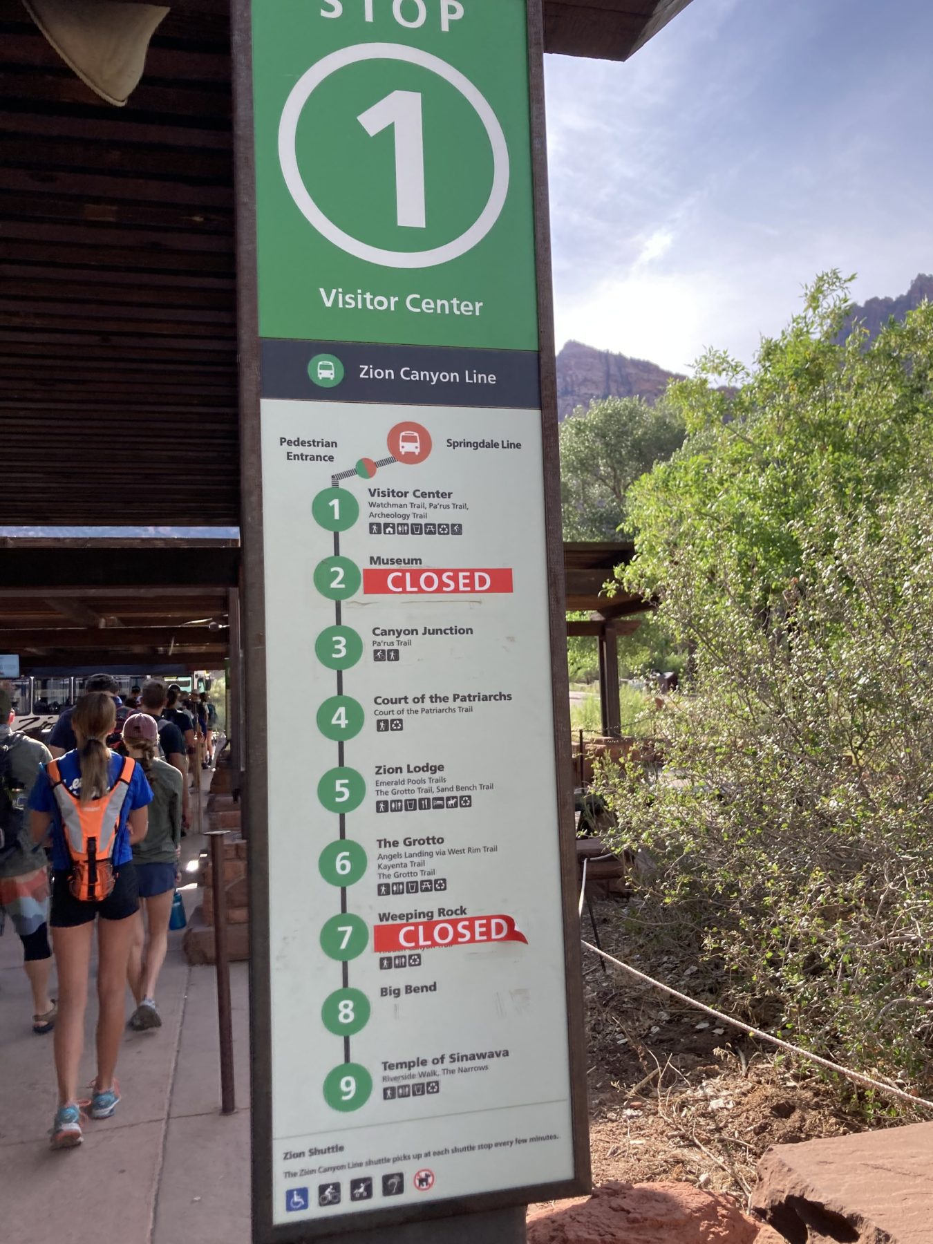 Shuttle Zion National Park Stops