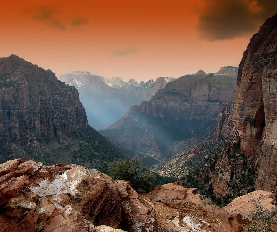 One day in Zion National park Sunset