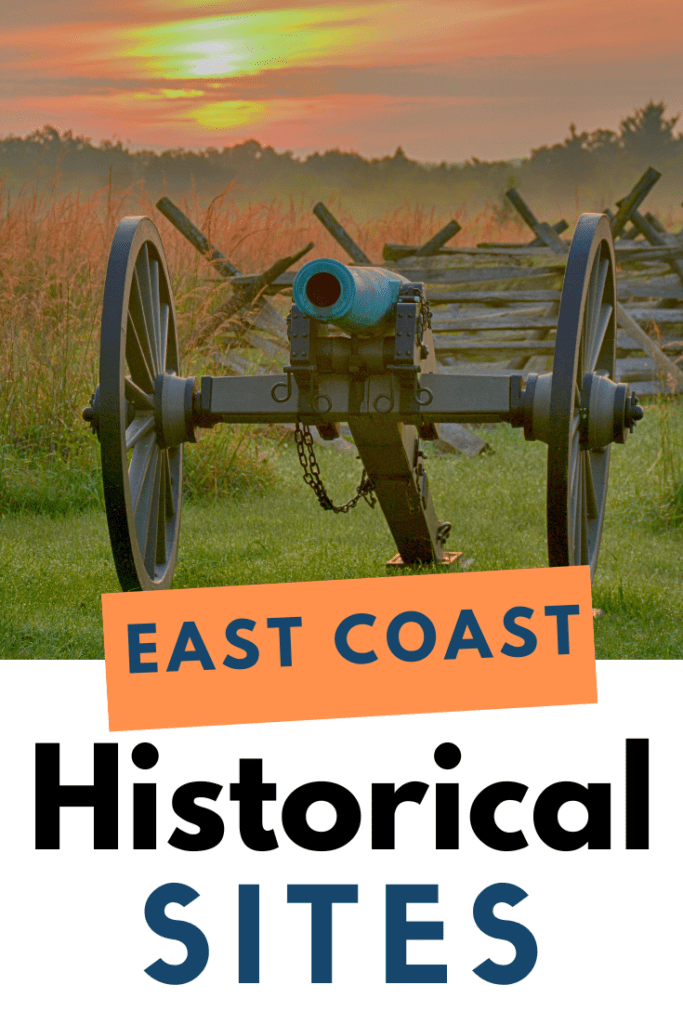 Historical places to visit on the east coast pin for pinterest