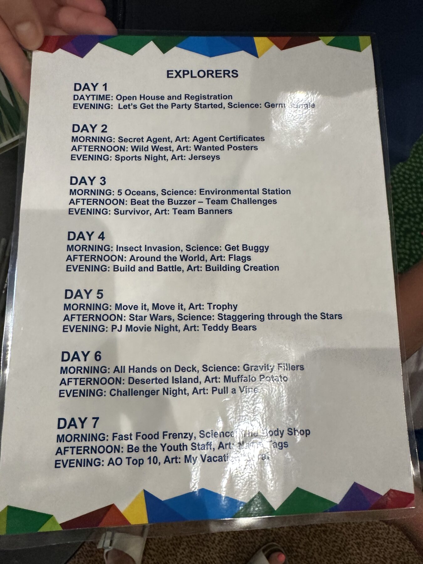 allure of the Seas Activities for kids list