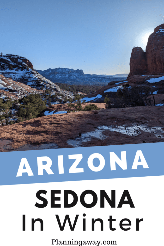 Sedona in Winter Pin for Pinterest