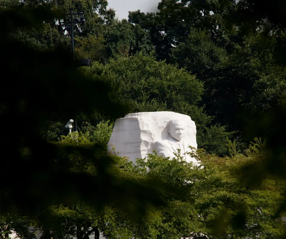 Martin Luther King Memorial at night