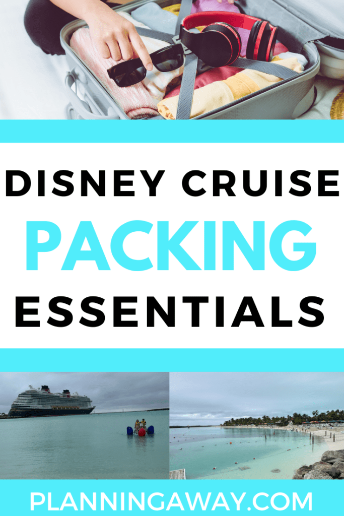 packing list for a Disney Cruise pin for Pinterest