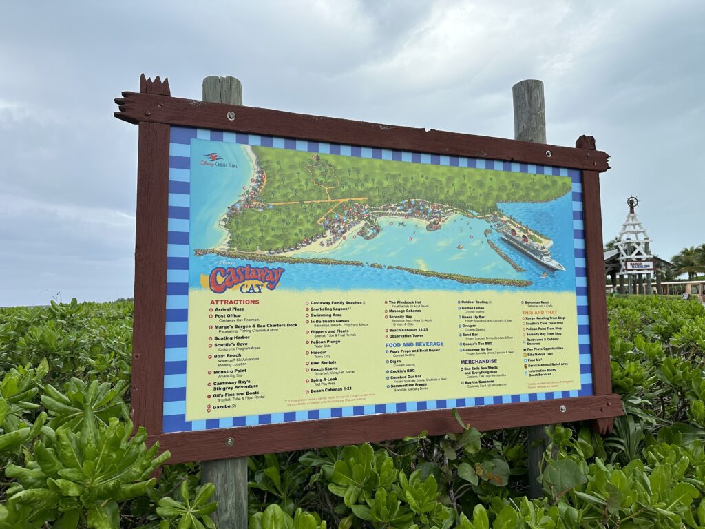 Map of Castaway Cay Disney Island