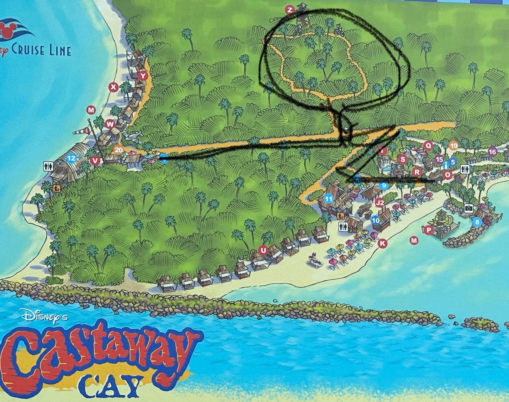 Castaway Cay 5K Map