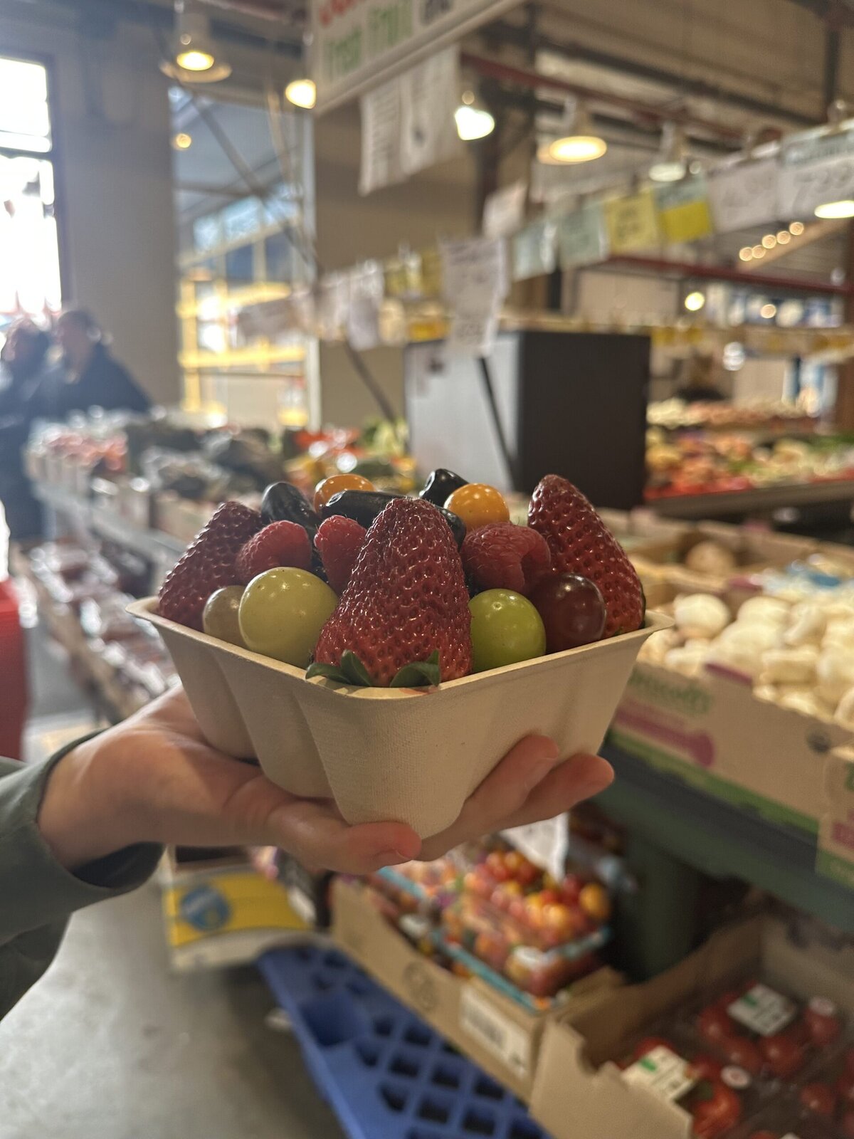 Fruit tray at Granville Market in Vancouver
