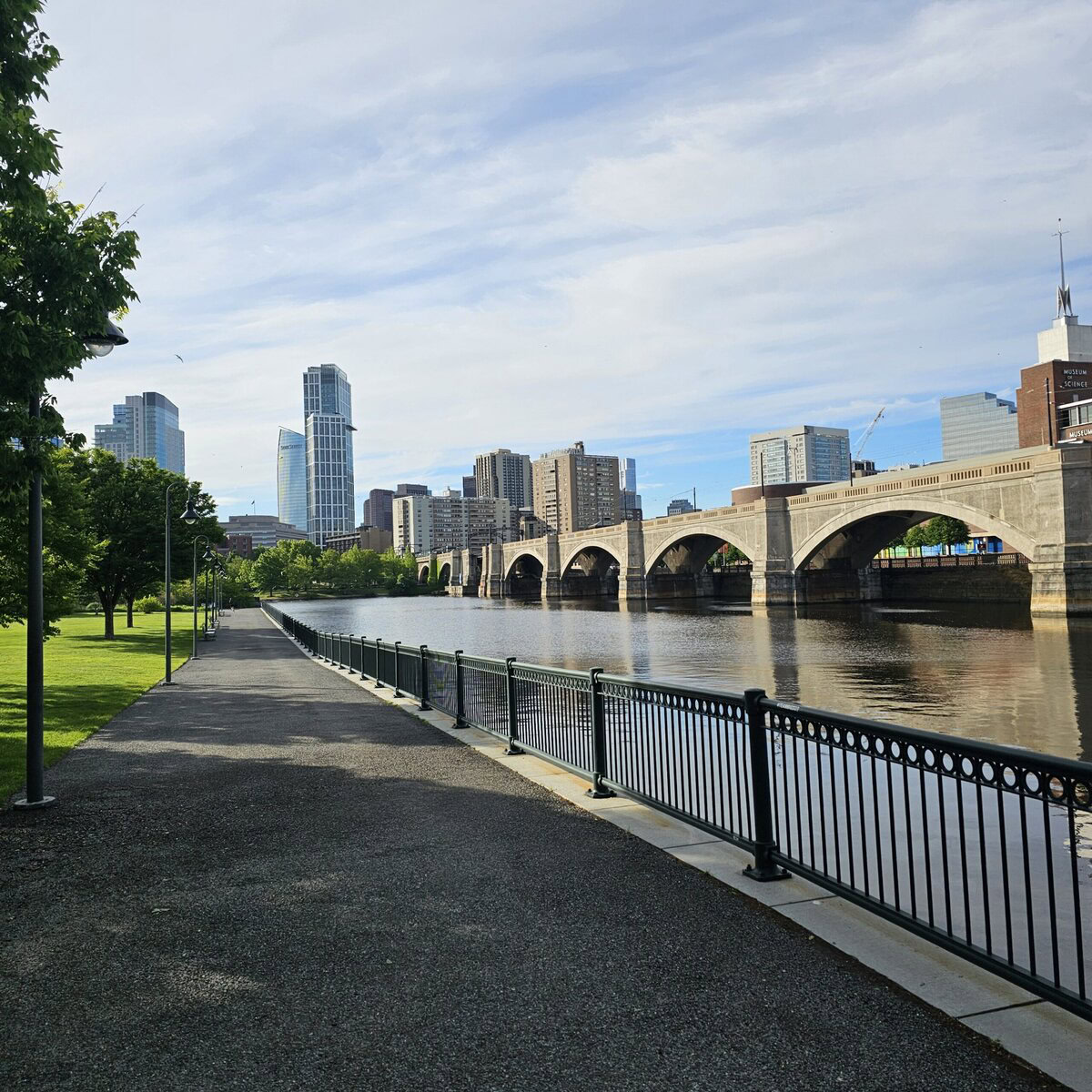 Boston city and river view