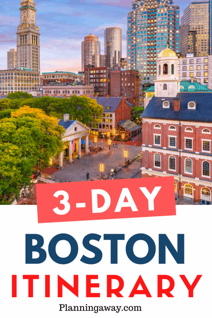 3-day Boston Itinerary pin for Pinterest