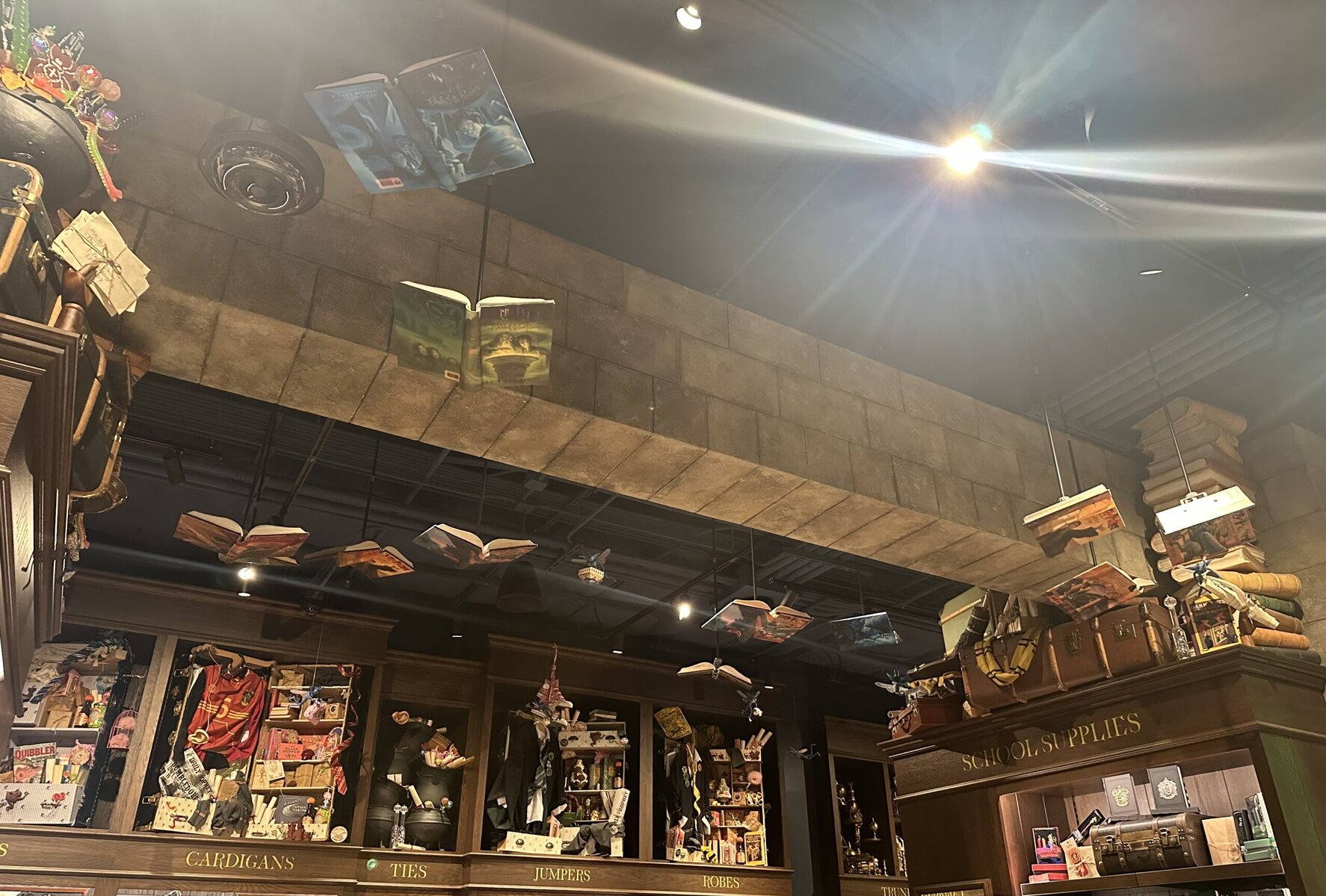 Harry Potter Books flying on ceiling