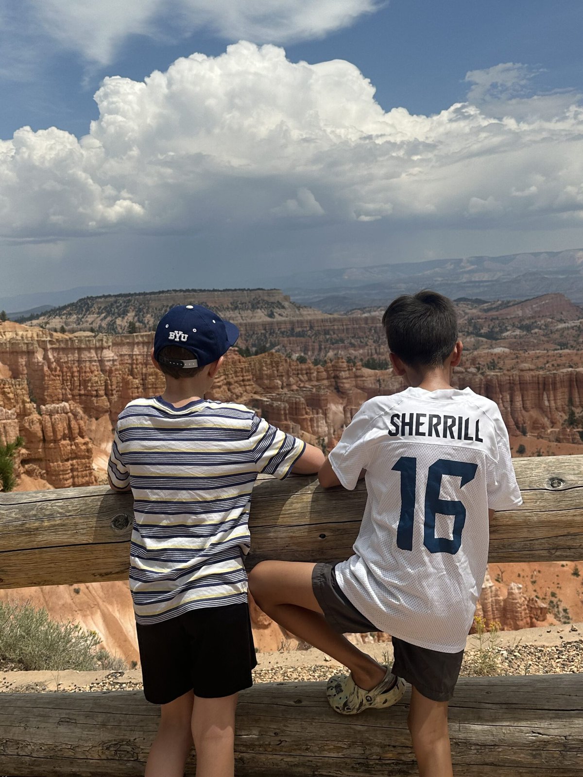 Bryce Canyon overlook with boys
