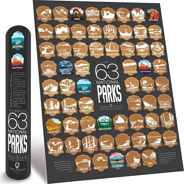 National Park Scratch off map