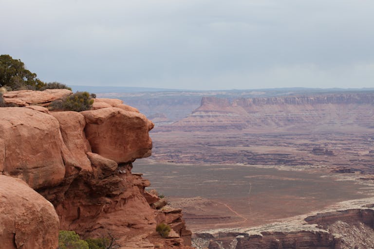 Captivating view of Canyonlands' red rock formations in Moab, Utah.