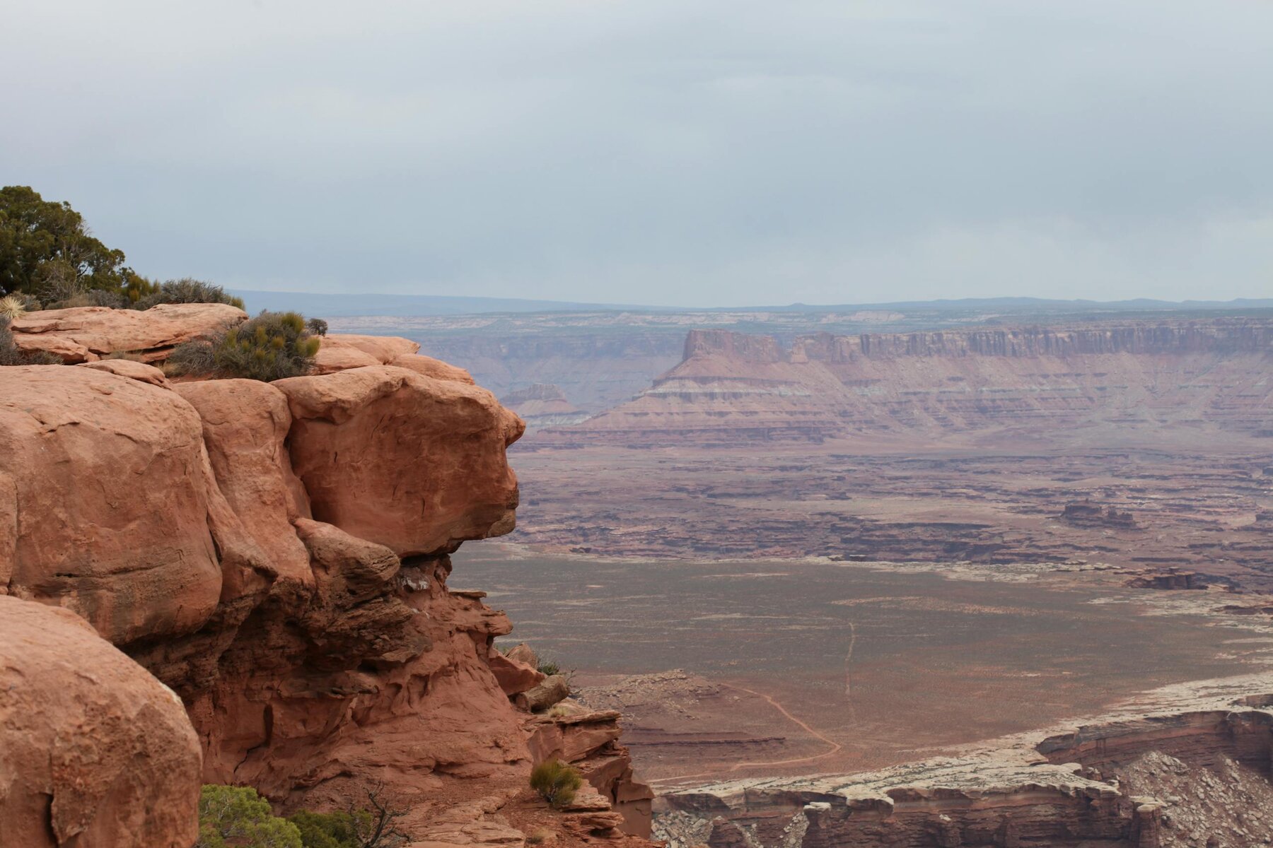Captivating view of Canyonlands' red rock formations in Moab, Utah.